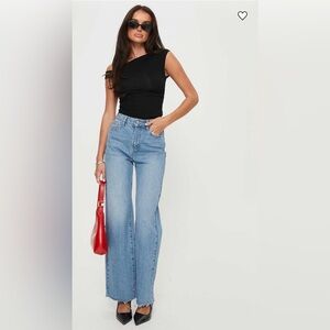 Princess Polly Denim Blue Wide Leg Jeans
